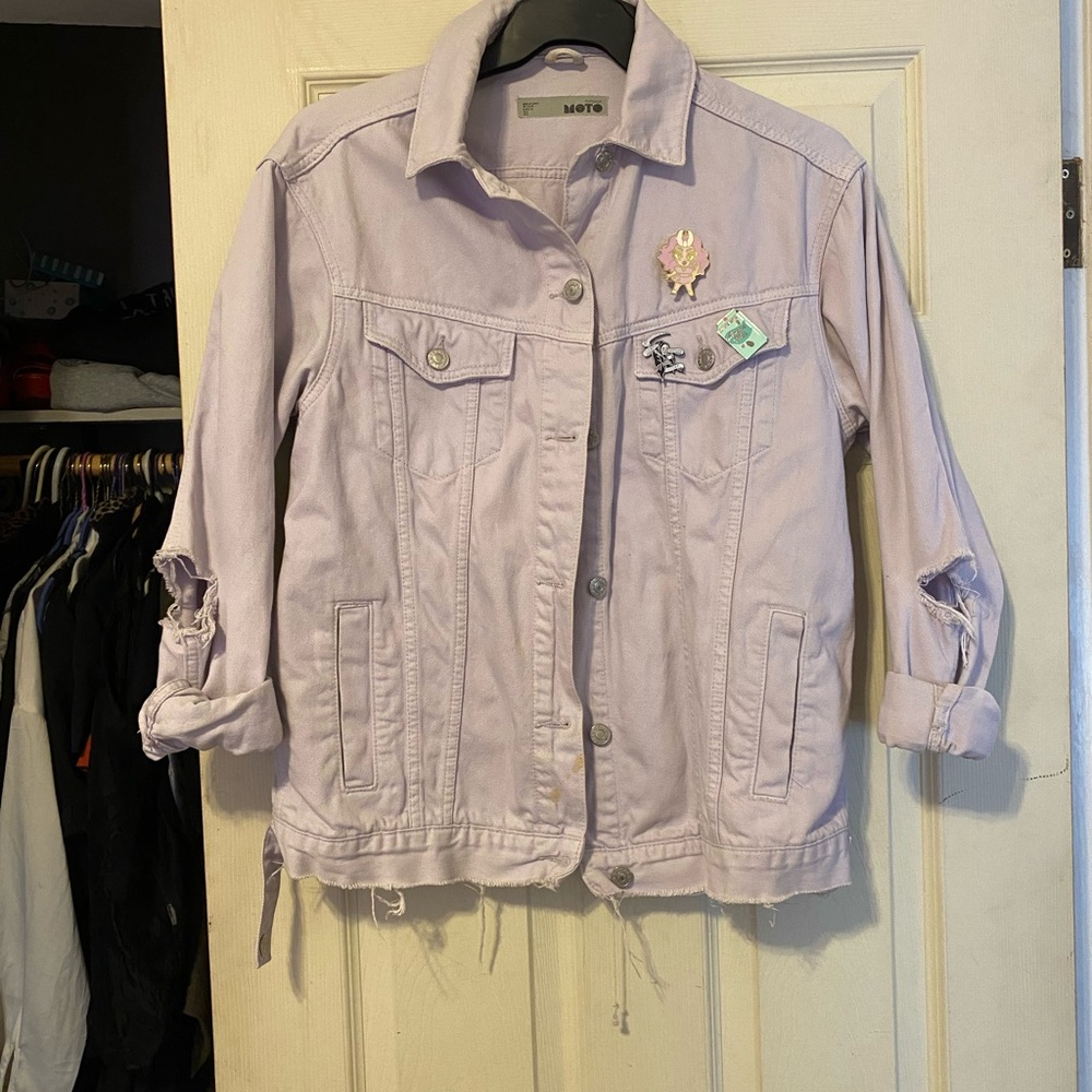 Topshop Moto Light Purple Jacket